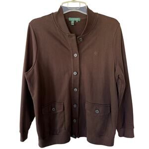 Lauren Ralph Lauren Brown sweater Button Jacket size 2X